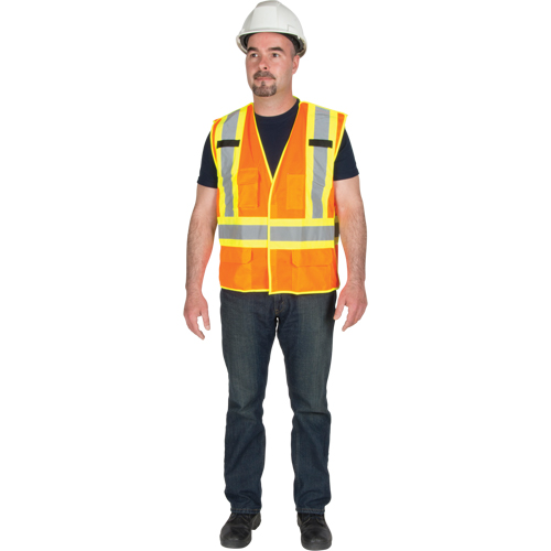 5-Point Tear-Away Premium Safety Vest , High Visibility Orange, Large/X-Large, Polyester The Estey Group