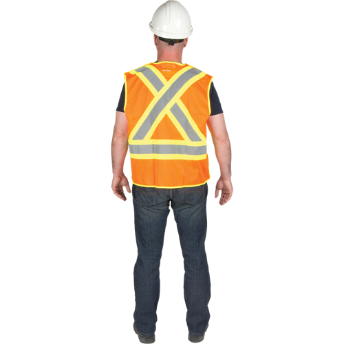 5-Point Tear-Away Premium Safety Vest , High Visibility Orange, Large/X-Large, Polyester The Estey Group
