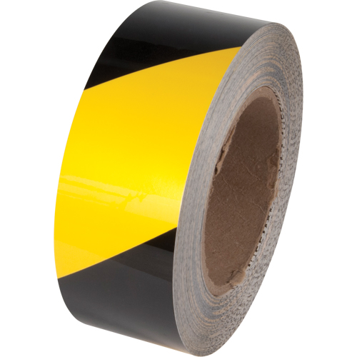 Ruban de marquage pour plancher Tuff Mark, 3" x 100', Polyester, Noir et jaune The Estey Group