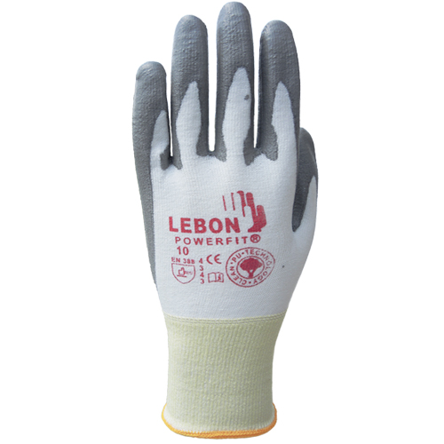 Gants r&eacute;sistants &agrave; la coupe PowerFit Lebon, Taille Grand/10, Calibre 13, Rev&ecirc;tement Polyur&eacute;thane, Enveloppe en Poly&eacute;thyl&egrave;ne, ASTM ANSI niveau A2/EN 388 niveau B The Estey Group