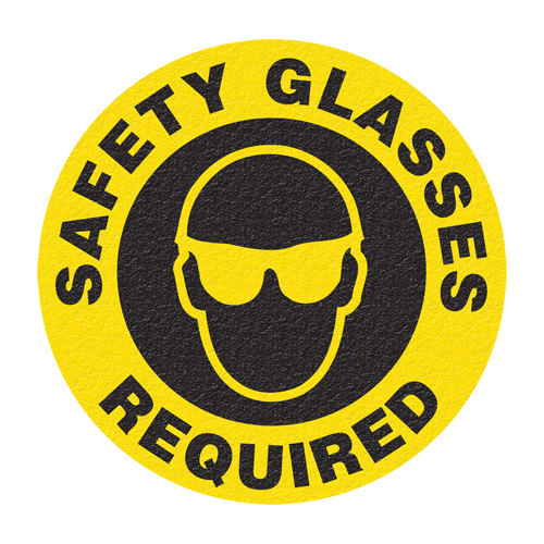 "Safety Glasses" Floor Sign, Adhesive, English with Pictogram The Estey Group