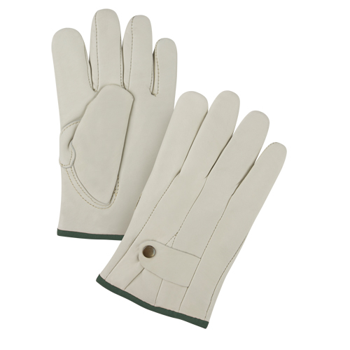 Gants de cordeur doubl&eacute;s pour l'hiver de premi&egrave;re qualit&eacute;, Moyen, Paume Cuir fleur de vache, Doubleure Molleton The Estey Group
