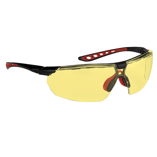 Lunettes de s&eacute;curit&eacute; s&eacute;rie Falcon Dynamic, Lentille Ambr&eacute;e, Antibu&eacute;e, ANSI Z87+/R&eacute;pond ou surpasse la norme CSA Z94.3 The Estey Group