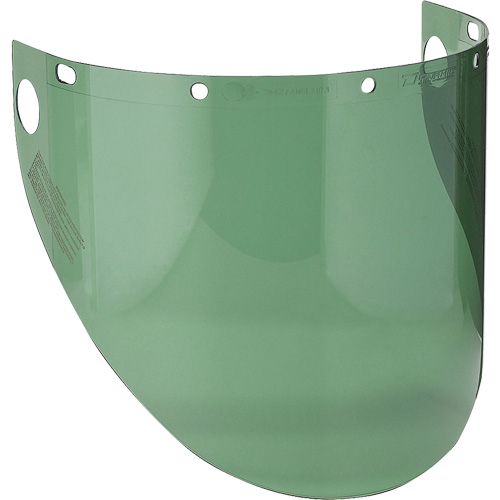 Dynamic Preformed Faceshield Visor, Polycarbonate, Green Tint The Estey Group