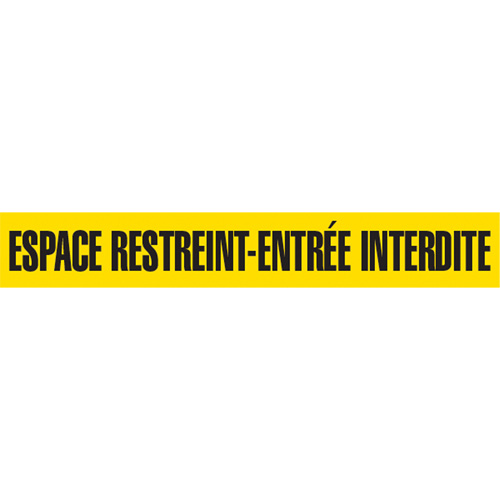 Rubans pour barricades, Français, 3" la x 1000' lo, 3 mils, Noir sur jaune The Estey Group