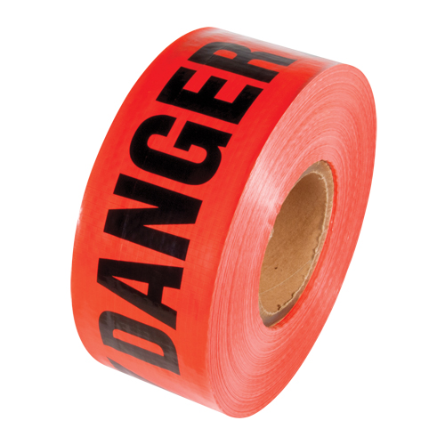 Ruban renforc&eacute; pour barricade, Anglais, 3" la x 500' lo, 5 mils, Noir/rouge The Estey Group