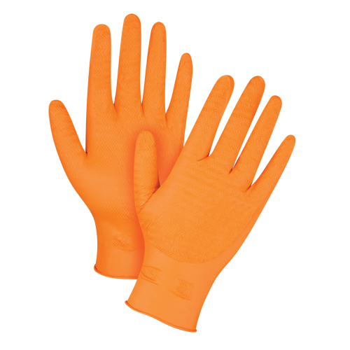 Gants de poids lourd Gripper, Moyen, Nitrile, 7 mils, Sans poudre, Orange The Estey Group