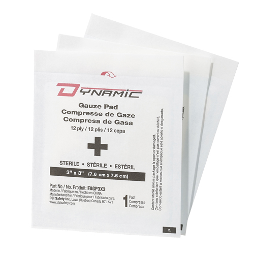 Gaze Dynamic, Tampon, 3" lo x 3" la, St&eacute;rile, Dispositif m&eacute;dical Classe 1 The Estey Group