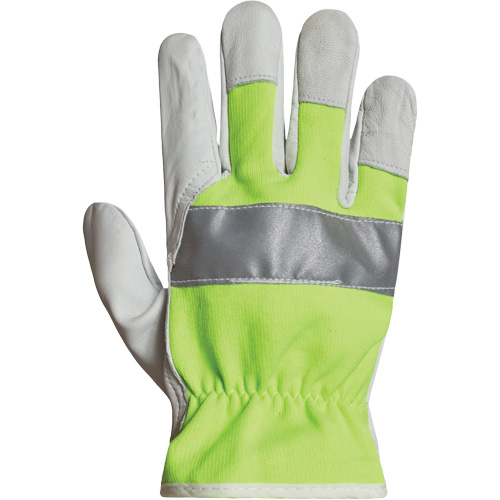 Gants de conducteur haute visibilit&eacute; avec bandes r&eacute;fl&eacute;chissantes Endura, 2T-Grand, Paume en Cuir fleur de ch&egrave;vre The Estey Group
