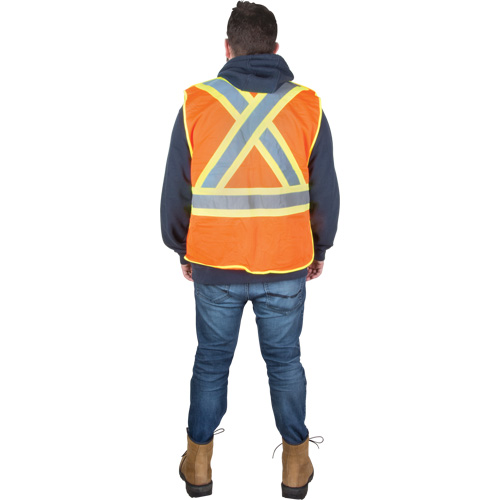 Flame-Resistant Surveyor Vest, High Visibility Orange, Medium, Polyester The Estey Group