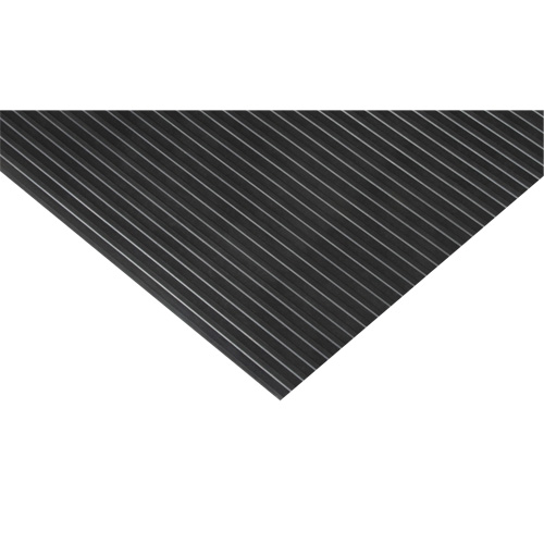 Tapis &agrave; nervures larges, Essuie-pieds, 3' x 75' x 1/8", Noir The Estey Group