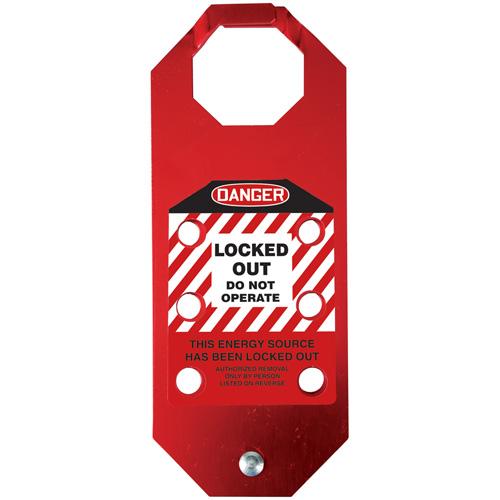Stopout&reg; OSHA Danger Aluma-Tag Locked Out Do Not Operate Hasp, Red The Estey Group
