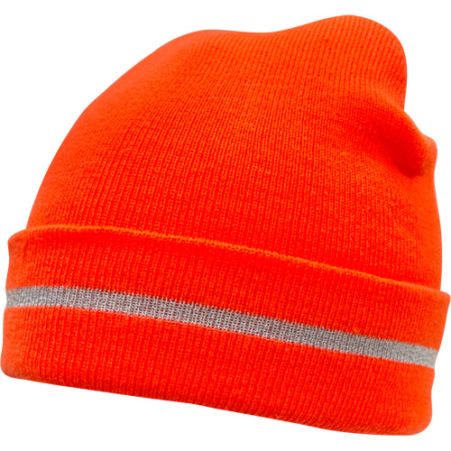 High Visibility Knit Hat with Reflective Stripe, High Visibility Orange, Acrylic The Estey Group