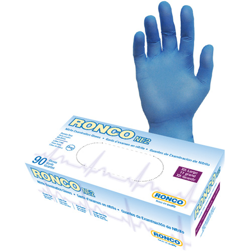 Gants jetables, 2T-Grand, Nitrile, 4 mils, Sans poudre, Bleu The Estey Group