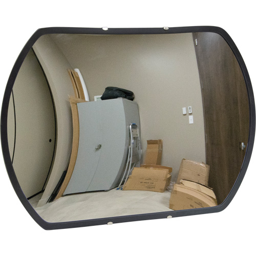Miroir convexe rectangulaire/rond avec support, 12" h x 18" la, Int&eacute;rieur/Ext&eacute;rieur The Estey Group
