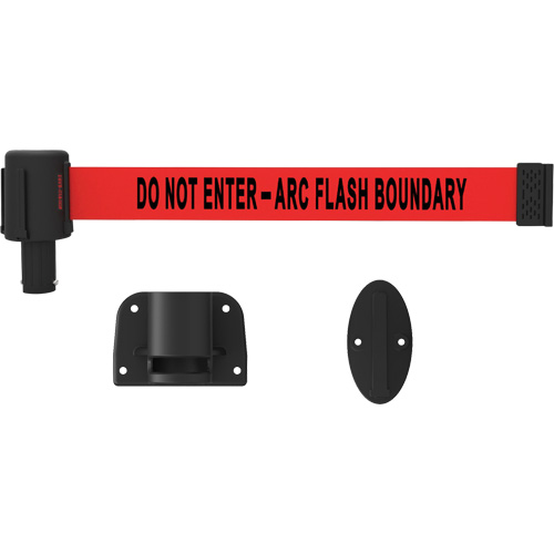 PLUS Wall Mount Barrier System, Plastic, Screw Mount, 15', Red Tape The Estey Group