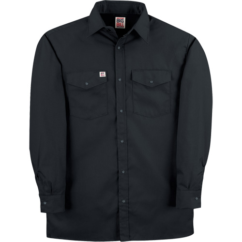 Twill Work Shirt with Snap, Men's, Small, Black The Estey Group