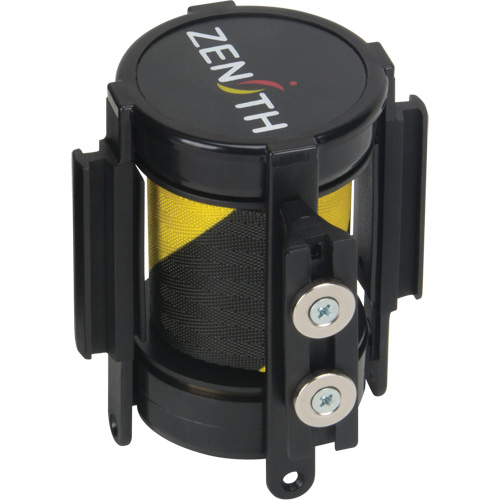 Cassette de ruban magn&eacute;tique pour barri&egrave;re de contr&ocirc;le des foules personnalis&eacute;e, 7', Ruban Noir et jaune The Estey Group