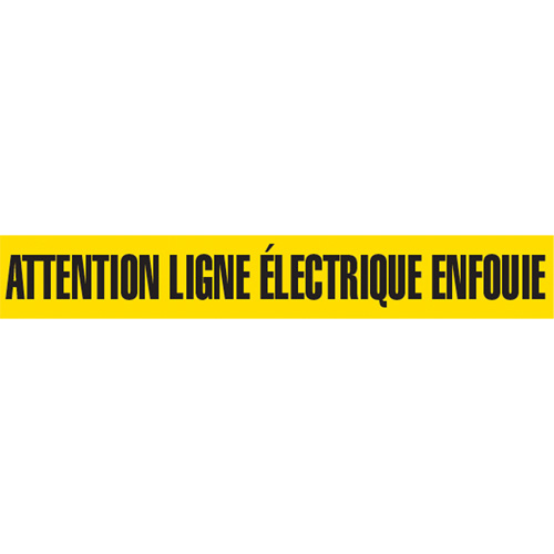 Ruban pour barricade, Français, 3" la x 1000' lo, 2 mils, Noir sur jaune The Estey Group
