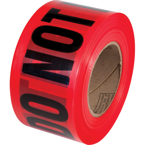 Ruban pour barricades Danger Do Not Enter PrimeGuard, Anglais, 3" la x 1000' lo, Noir/rouge The Estey Group