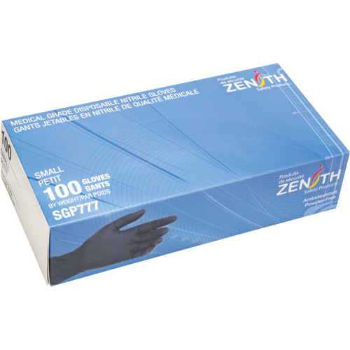 Puncture-Resistant Medical-Grade Disposable Gloves, Small, Nitrile, 5-mil, Powder-Free, Black, Class 2 The Estey Group