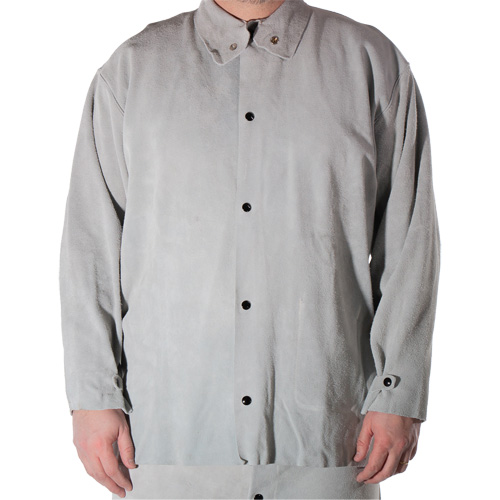 Veste de soudage en cuir de vache refendu, Cuir, Petit, Gris The Estey Group