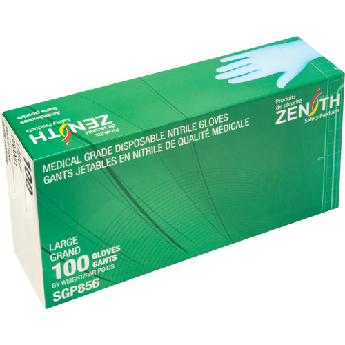 Puncture-Resistant Medical-Grade Disposable Gloves, Large, Nitrile, 3.5-mil, Powder-Free, Blue, Class 2 The Estey Group