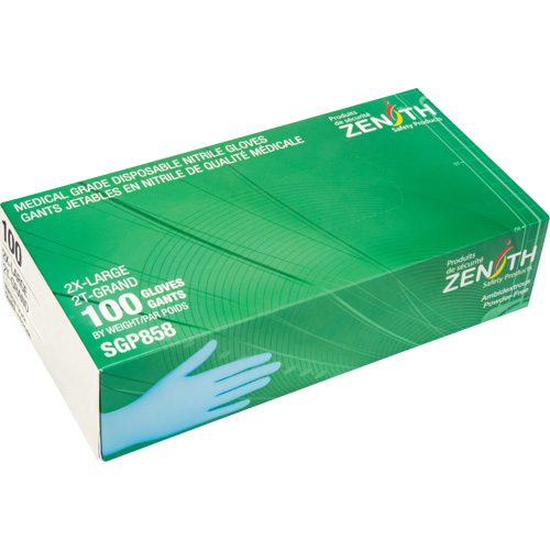 Gants jetables de calibre m&eacute;dical r&eacute;sistants &agrave; la perforation, 2T-Grand, Nitrile, 3,5 mils, Sans poudre, Bleu, Classe 2 The Estey Group