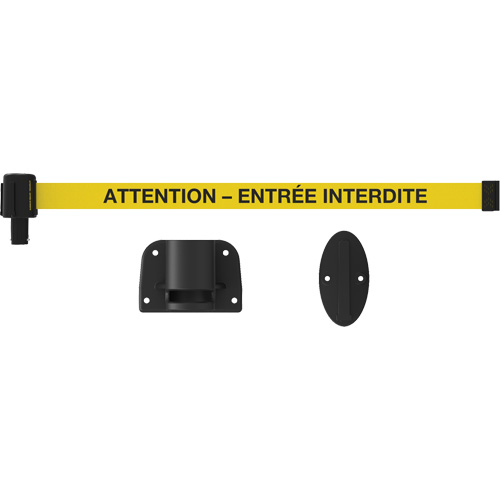 Plus Wall Mount Barrier System, Plastic, Screw Mount, 15', Yellow Tape The Estey Group