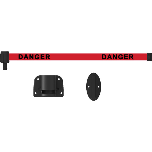 Plus Wall Mount Barrier System, Plastic, Screw Mount, 15', Red Tape The Estey Group