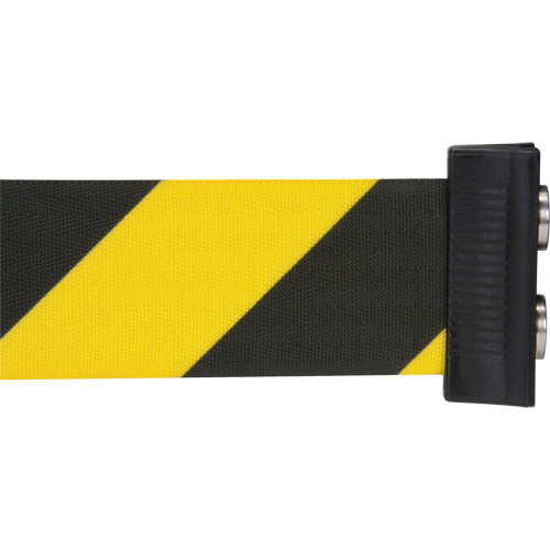 Cassette de ruban magn&eacute;tique pour barri&egrave;re de contr&ocirc;le des foules personnalis&eacute;e, 7', Ruban Noir et jaune The Estey Group