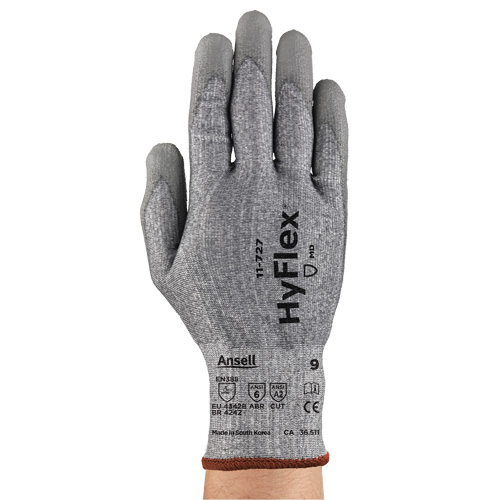 HyFlex&reg; 11-727 Series Cut Resistant Gloves, Size 8, 15 Gauge, Polyurethane Coated, Intercept Shell, ASTM ANSI Level A2/EN 388 Level B The Estey Group