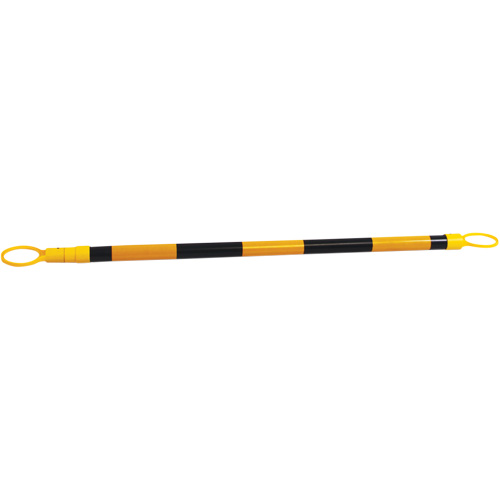 Barre pour c&ocirc;ne de circulation r&eacute;tractable, Longueur d&eacute;ploy&eacute;e de 7'2", Noir/Jaune The Estey Group