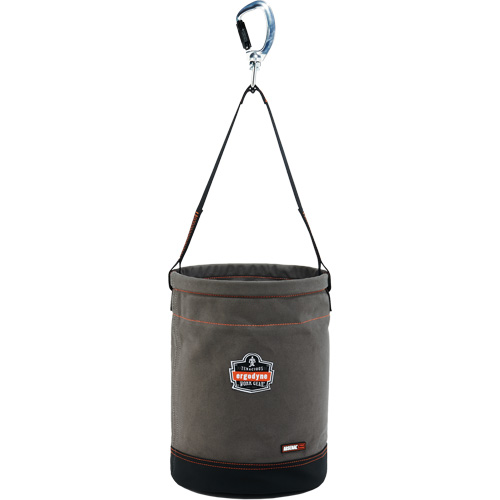 Arsenal&reg; 5940 Swiveling Carabiner Hoist Bucket, Canvas, 12.5" Dia. x 17" H, 150 lbs. Load Rating The Estey Group