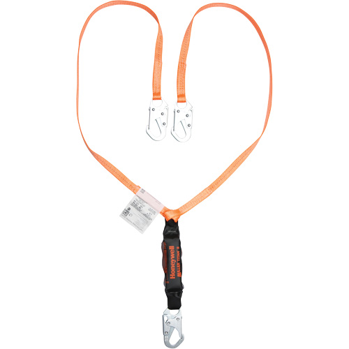 Titan Shock-Absorbing Lanyard, 6', Locking Snap Hook Center, Locking Snap Hook Leg Ends, Polyester The Estey Group