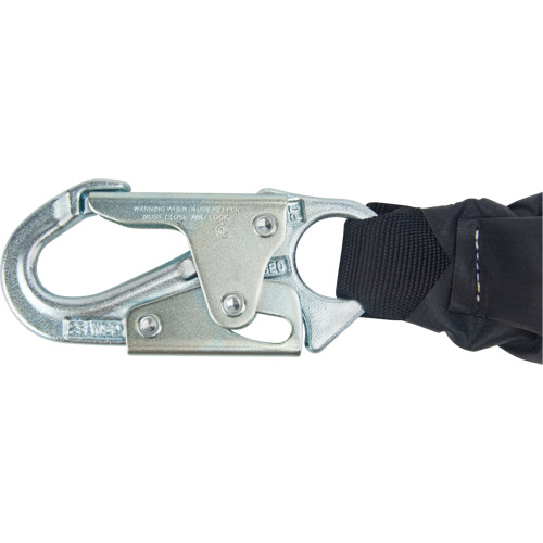 Miller&reg; HP Shock-Absorbing Lanyard, 4', Locking Rebar Hook Center, Locking Snap Hook Leg Ends, Polyester The Estey Group