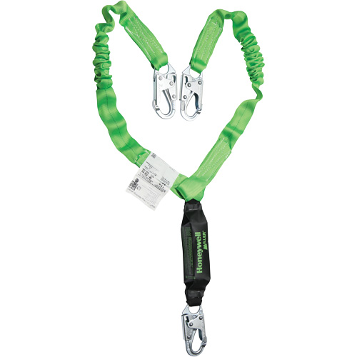 Miller&reg; StretchStop&reg; Shock-Absorbing Lanyard, 6', Locking Snap Hook Center, Locking Snap Hook Leg Ends, Polyester The Estey Group