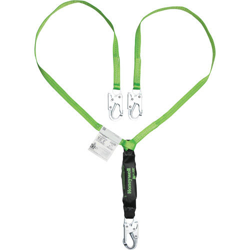 Miller&reg; HP Shock-Absorbing Lanyard, 6', Locking Snap Hook Center, Locking Snap Hook Leg Ends, Polyester The Estey Group