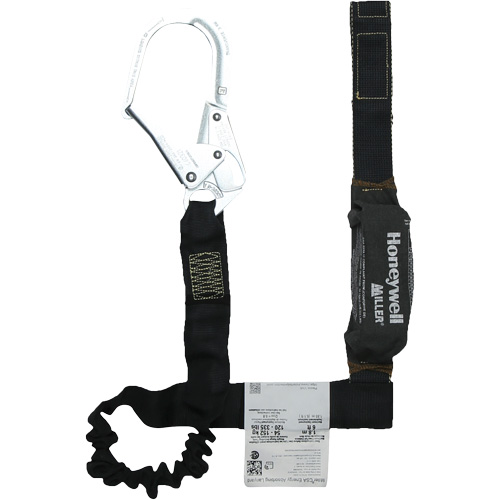 Longe avec amortisseur de choc r&eacute;sistante &agrave; l'arc &eacute;lectrique Miller, 6', Point d'ancrage &agrave; Crochet pour &eacute;chafaudage, Boucle d'&eacute;tranglement aux jambes, Kevlar The Estey Group