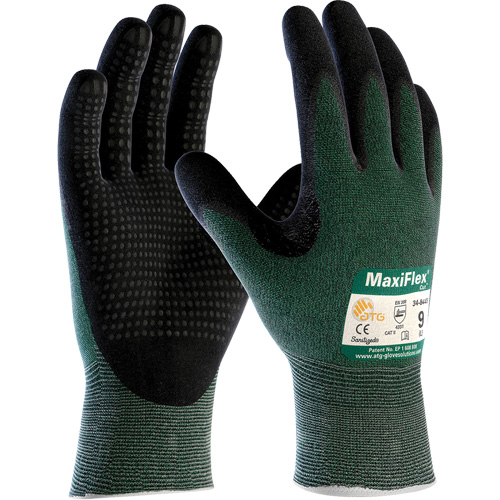 ATG MaxiFlex&reg; Cut Gloves, Size Small, 15 Gauge, Foam Nitrile Coated, Engineered Yarn Shell, ASTM ANSI Level A2/EN 388 Level 3/EN 388 Level B The Estey Group