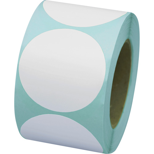 Pastilles de marquage color&eacute;es, Cercle, 3" lo x 3" la, Blanc, Vinyle The Estey Group