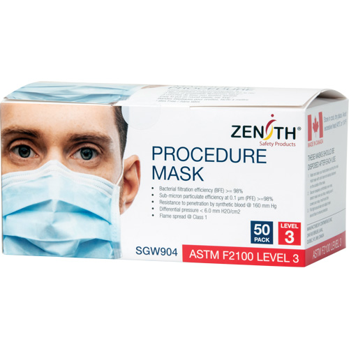 Masques d'intervention jetables, ASTM F2100 Niveau 3, Classe 1 The Estey Group
