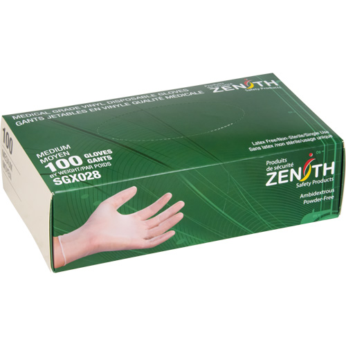 Disposable Gloves, Medium, Vinyl, 4.5-mil, Powder-Free, Clear, Class 2 The Estey Group