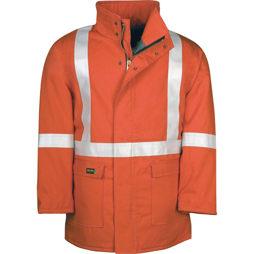 Parka dhiver &agrave; doublure matelass&eacute;e AllOut Westex UltraSoft avec bandes r&eacute;fl&eacute;chissantes, Moyen (grande taille), Orange haute visibilit&eacute;, 46 cal/cm² The Estey Group