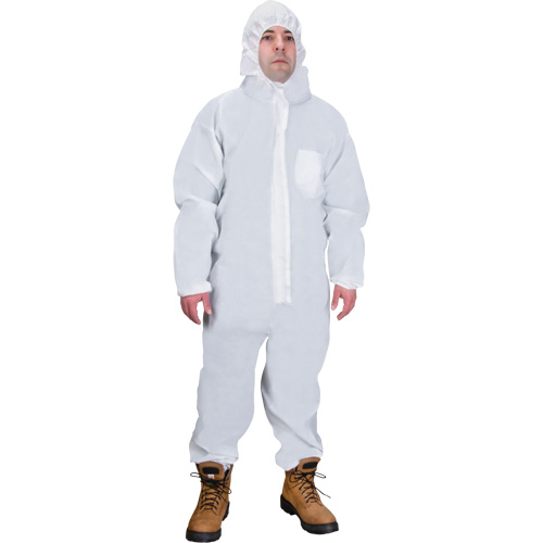 Hooded Coveralls, 4X-Large, White, SMS The Estey Group