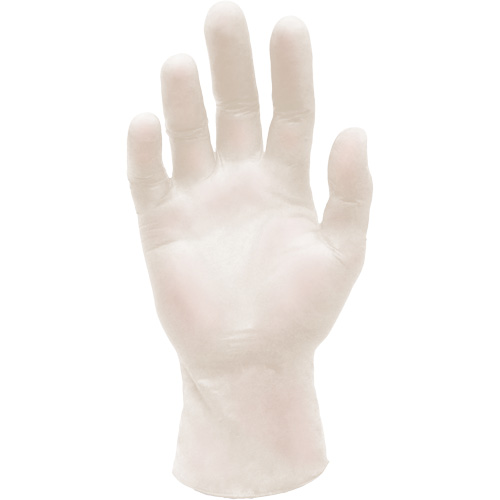 Gants d'examen m&eacute;dical synth&eacute;tiques extensibles, Grand, Vinyle, 5 mils, Sans poudre, Blanc, Classe 2 The Estey Group