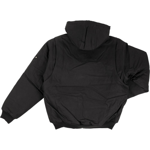 Blouson d'aviateur en toile lourde avec capuchon, Hommes, Moyen (grande taille), Noir The Estey Group