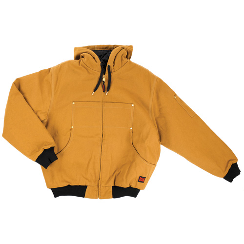 Blouson d'aviateur en toile lourde avec capuchon, Hommes, Petit, Brun The Estey Group
