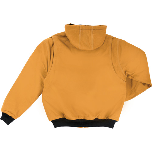 Blouson d'aviateur en toile lourde avec capuchon, Hommes, Petit, Brun The Estey Group