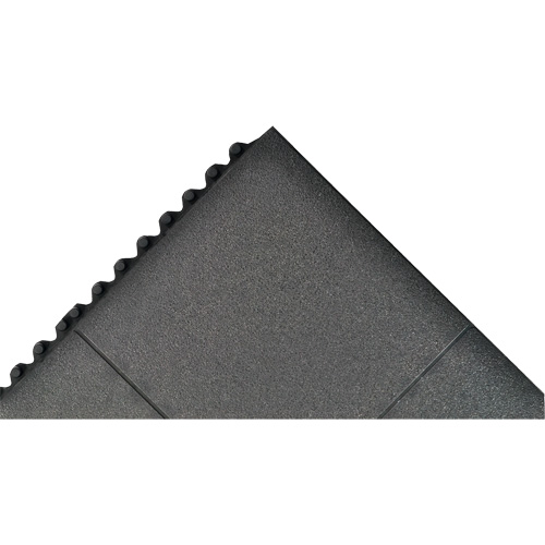 Cushion-Ease&reg; Interlocking Anti-Fatigue Mat, Pebbled, 3' x 3' x 3/4", Black, Natural Rubber The Estey Group